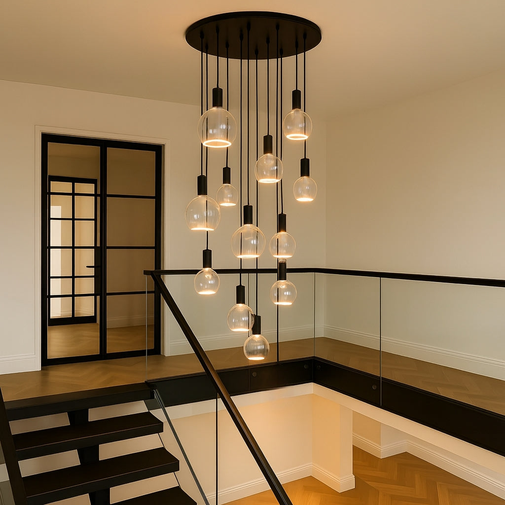 Roma 12LT spiral pendant in matte black – overview view