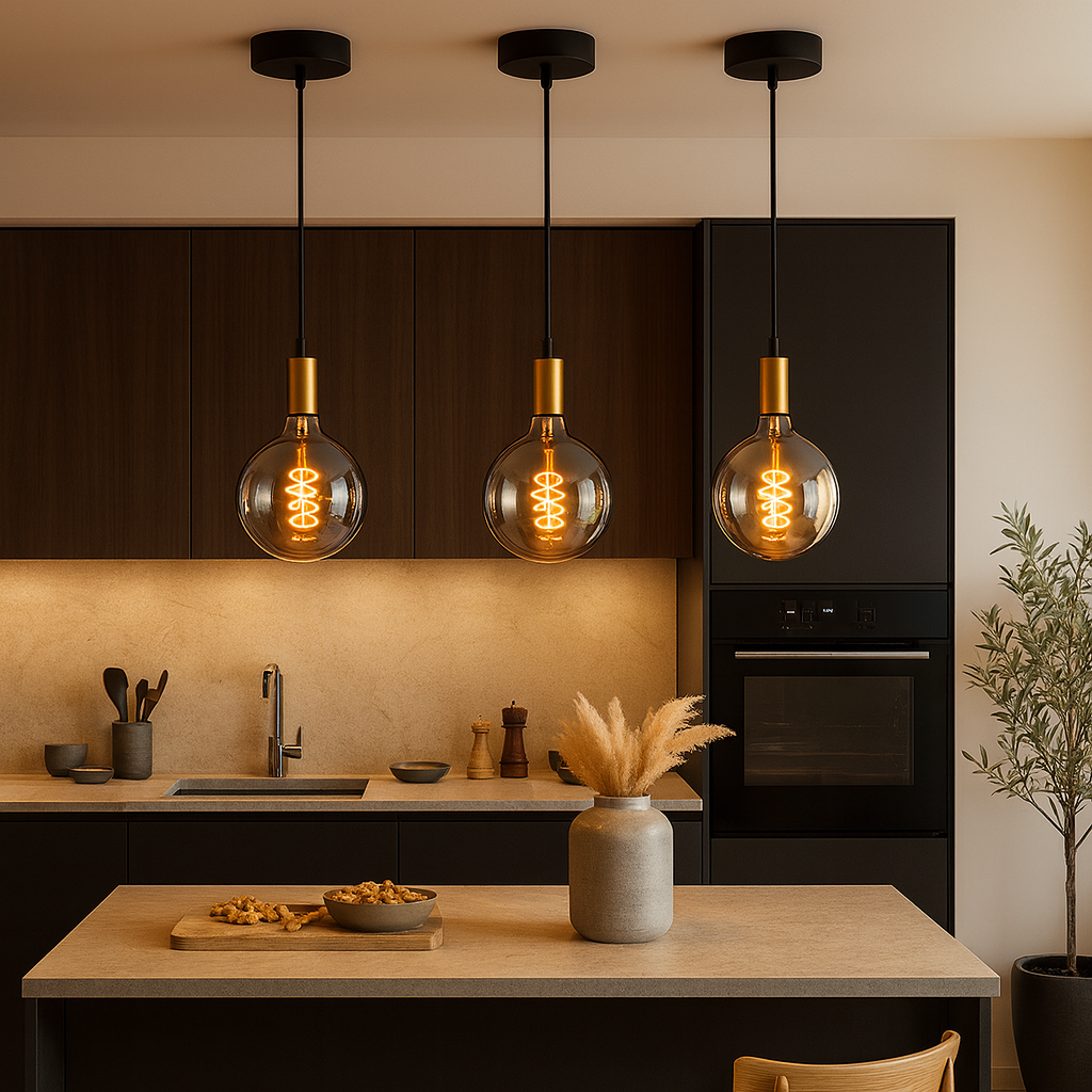 smoked glass single island pendant