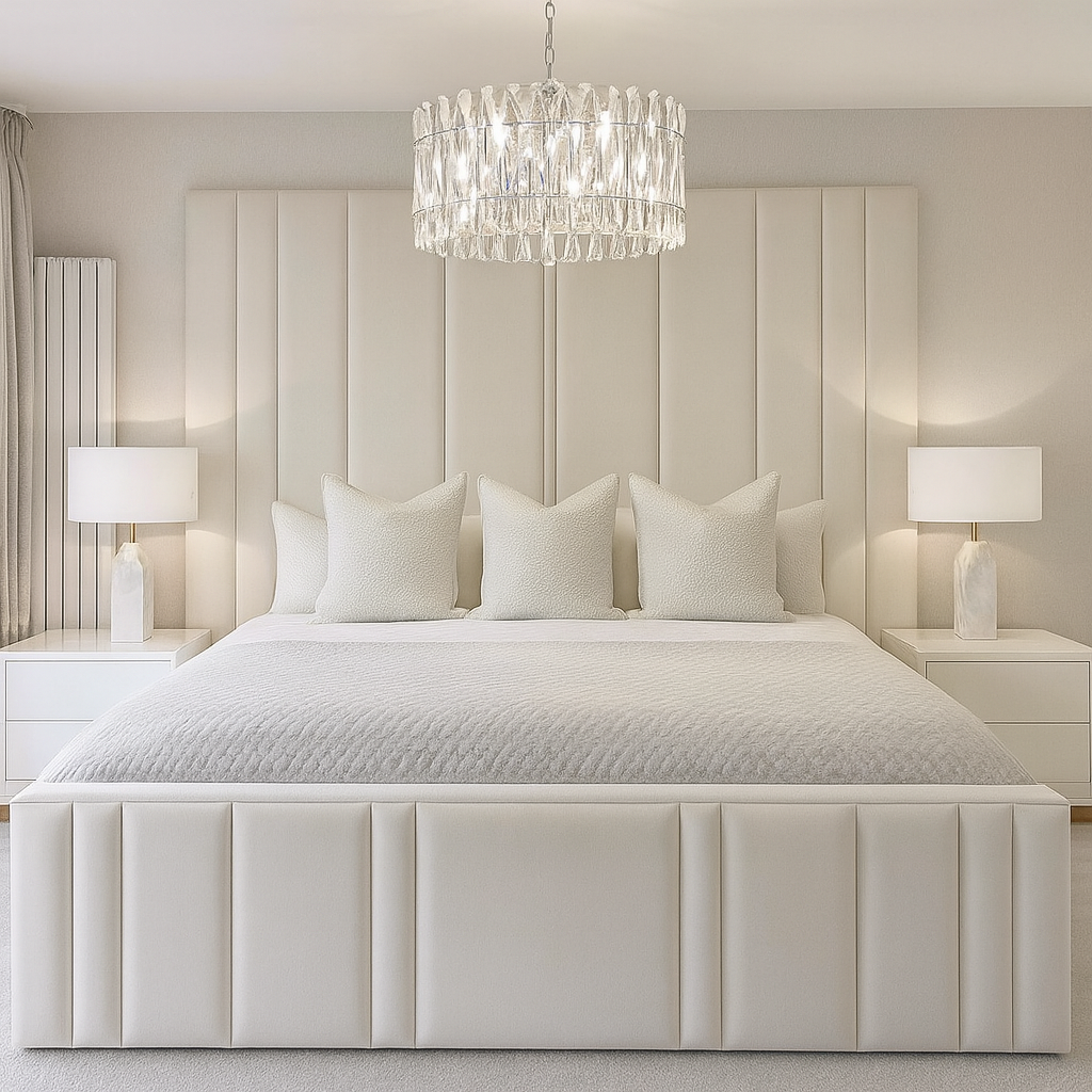 Devonport small clear crystal chandelier in bedroom