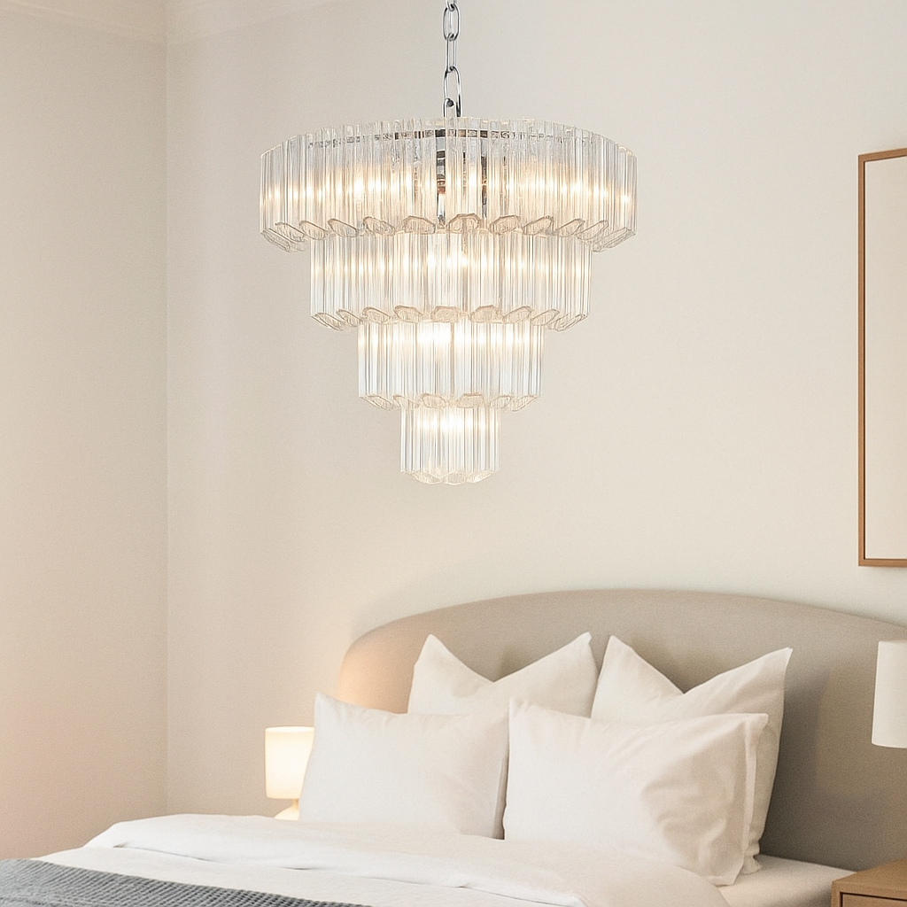 Gilbert Large Chandelier polished silver finish