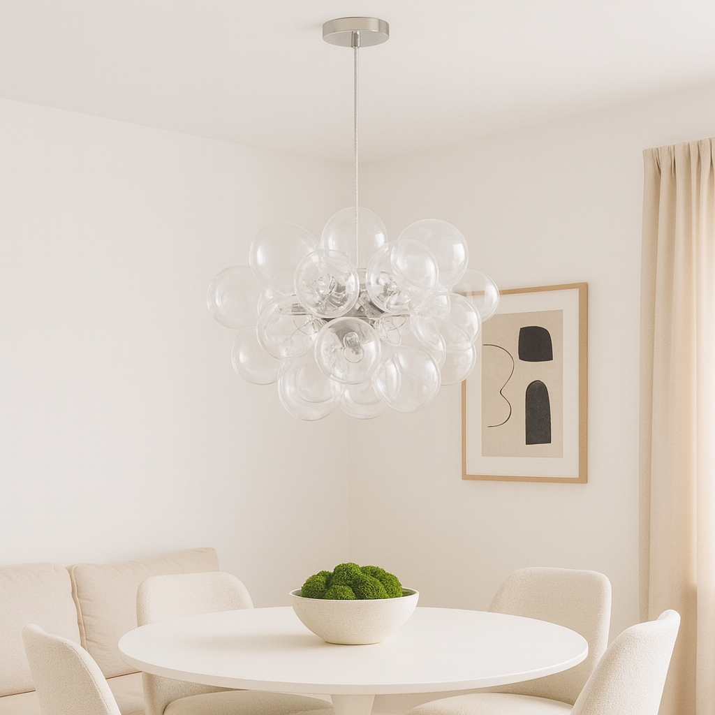 Loxton clear glass bubble pendant light