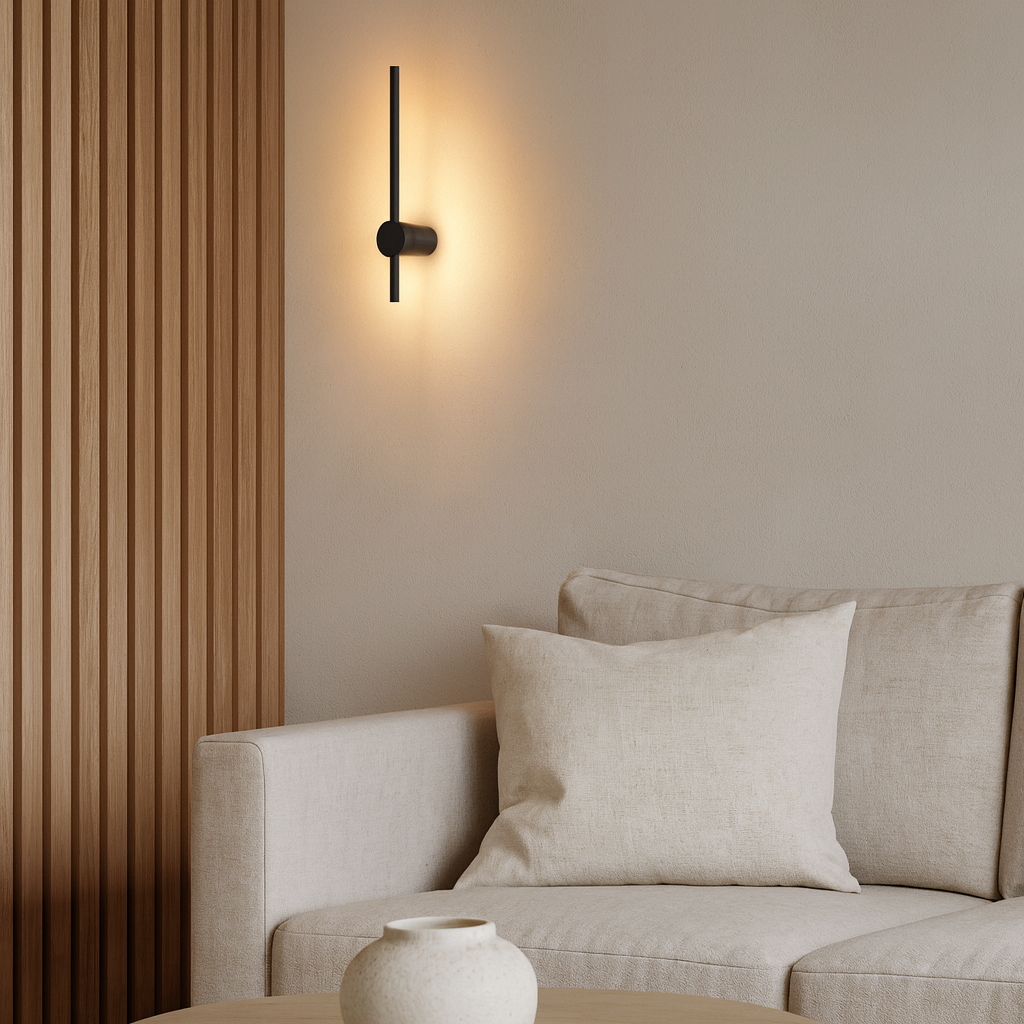 Nordic Stick Wall Light in matte black, small 30cm size