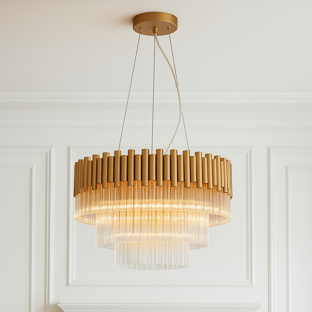Murcia chandelier gold and glass pendant