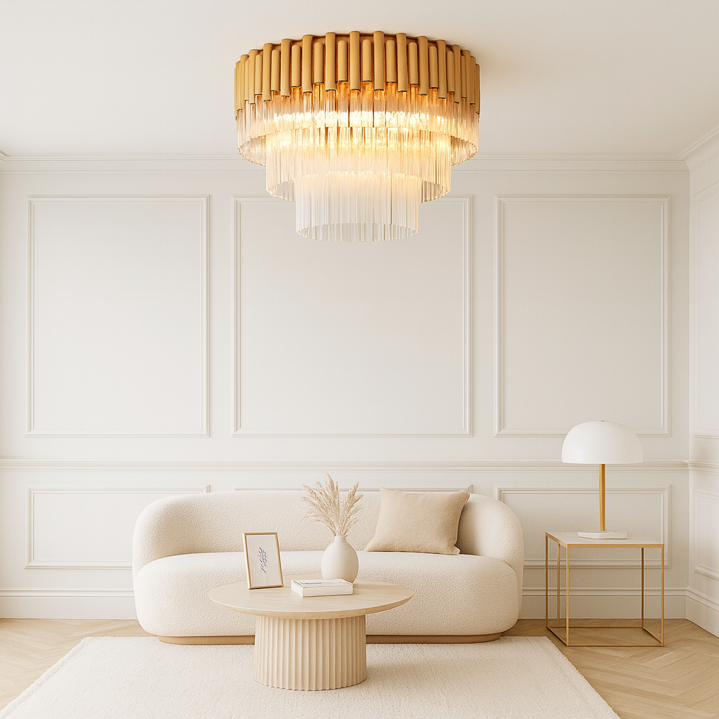 Murcia Large Flush gold glass ceiling light