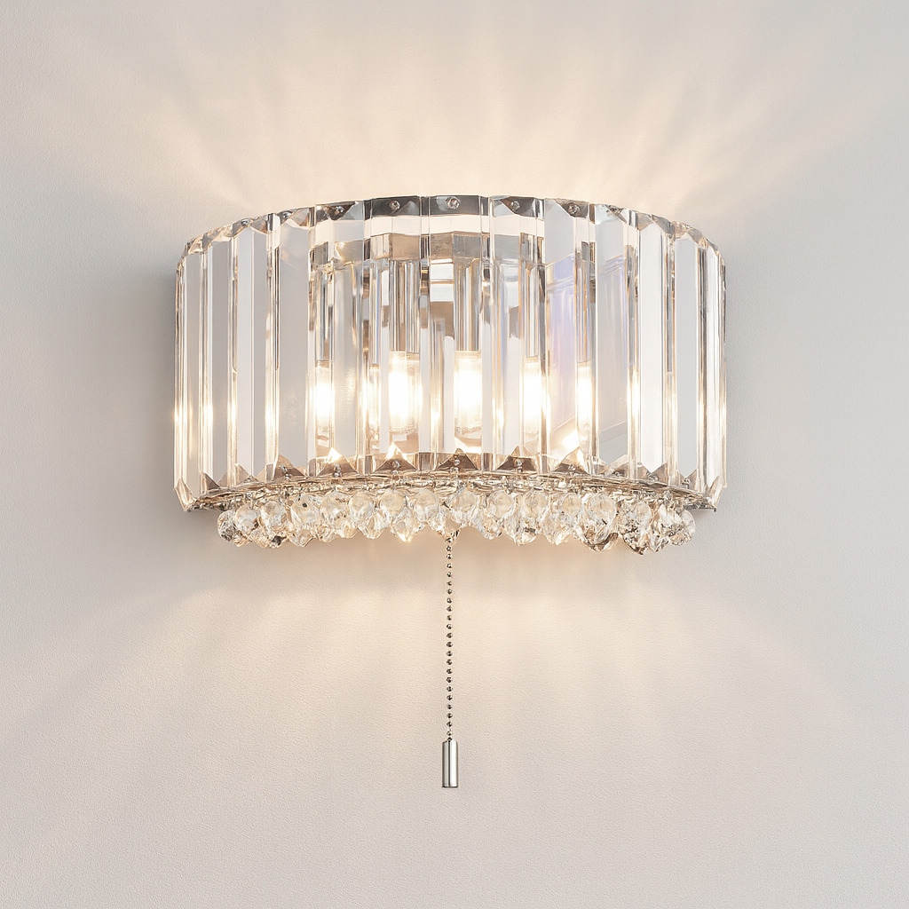 Salzburg crystal wall light in chrome