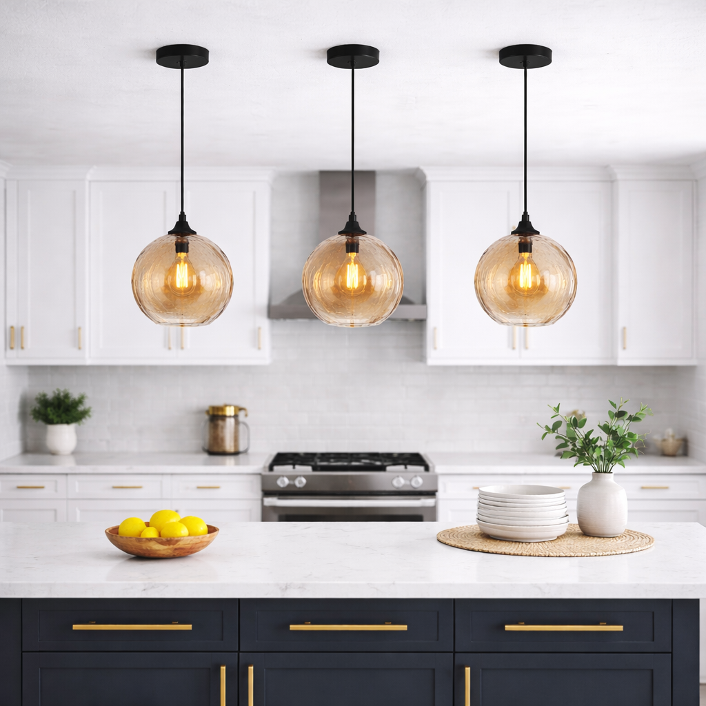 toldeo small amber glass pendant kitchen island